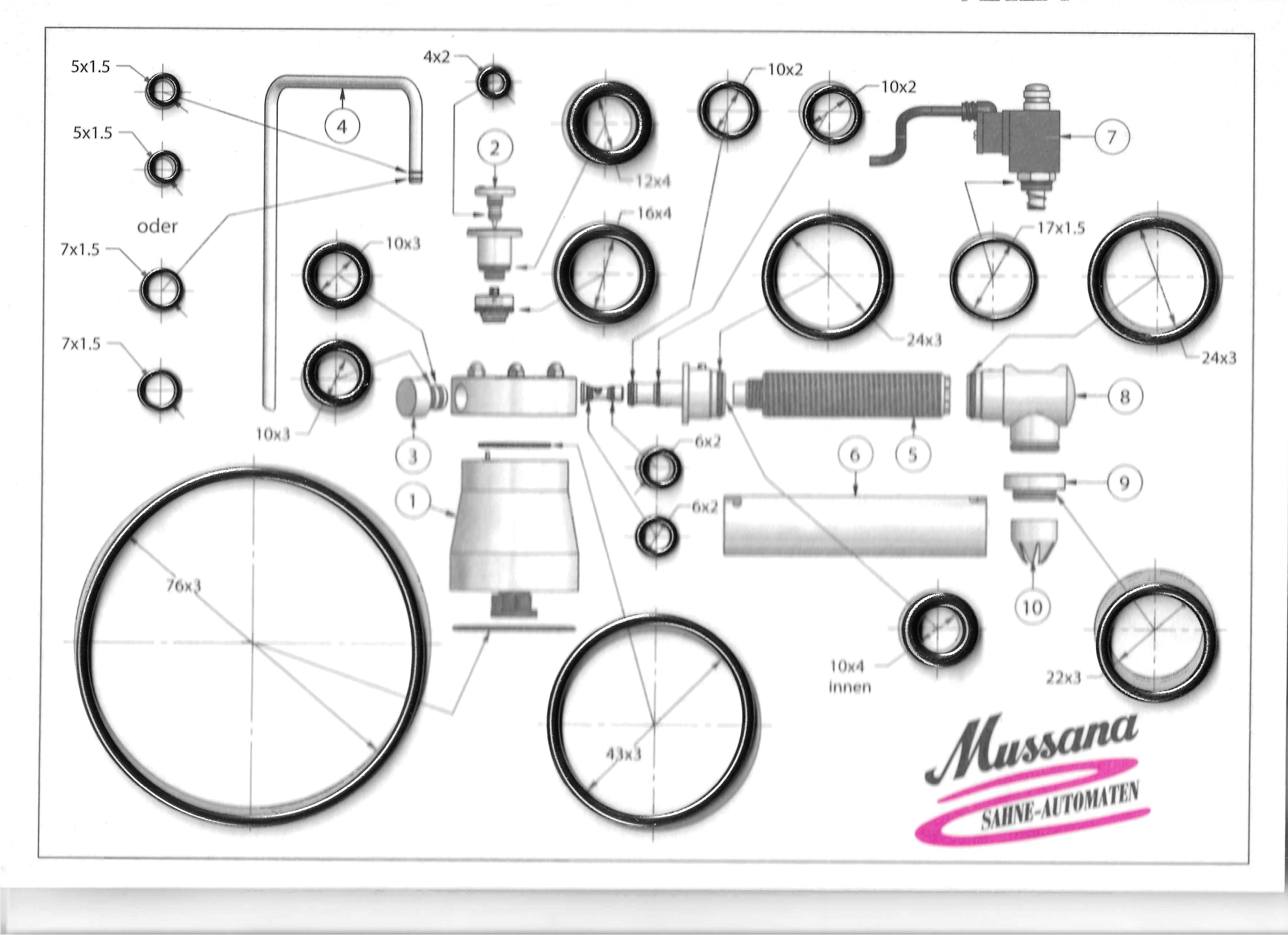Mussana Dichtungssatz O-Ringe 