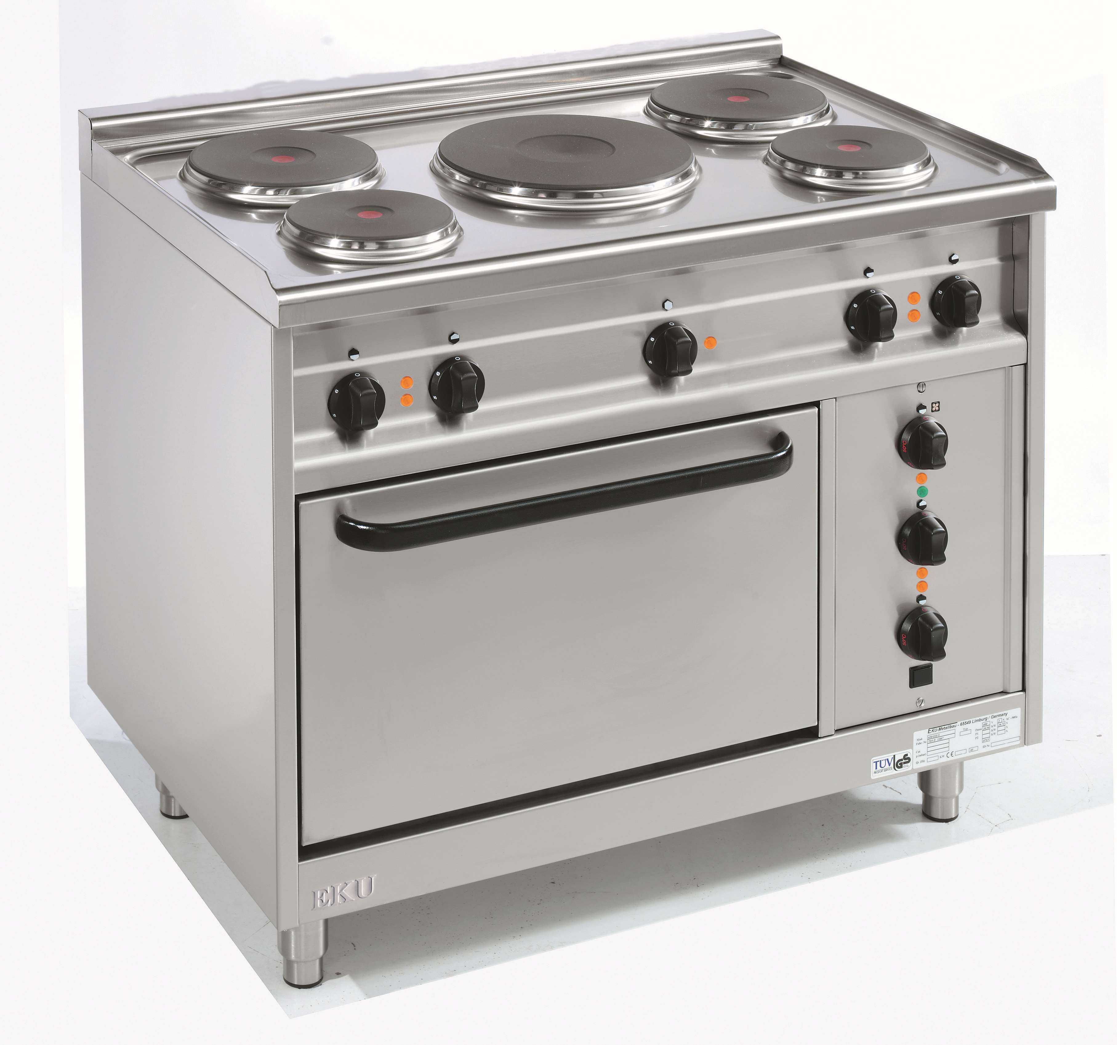 Elektroherd mit 5 Kochplatten & Backofen – Gastronomie Profi Herd