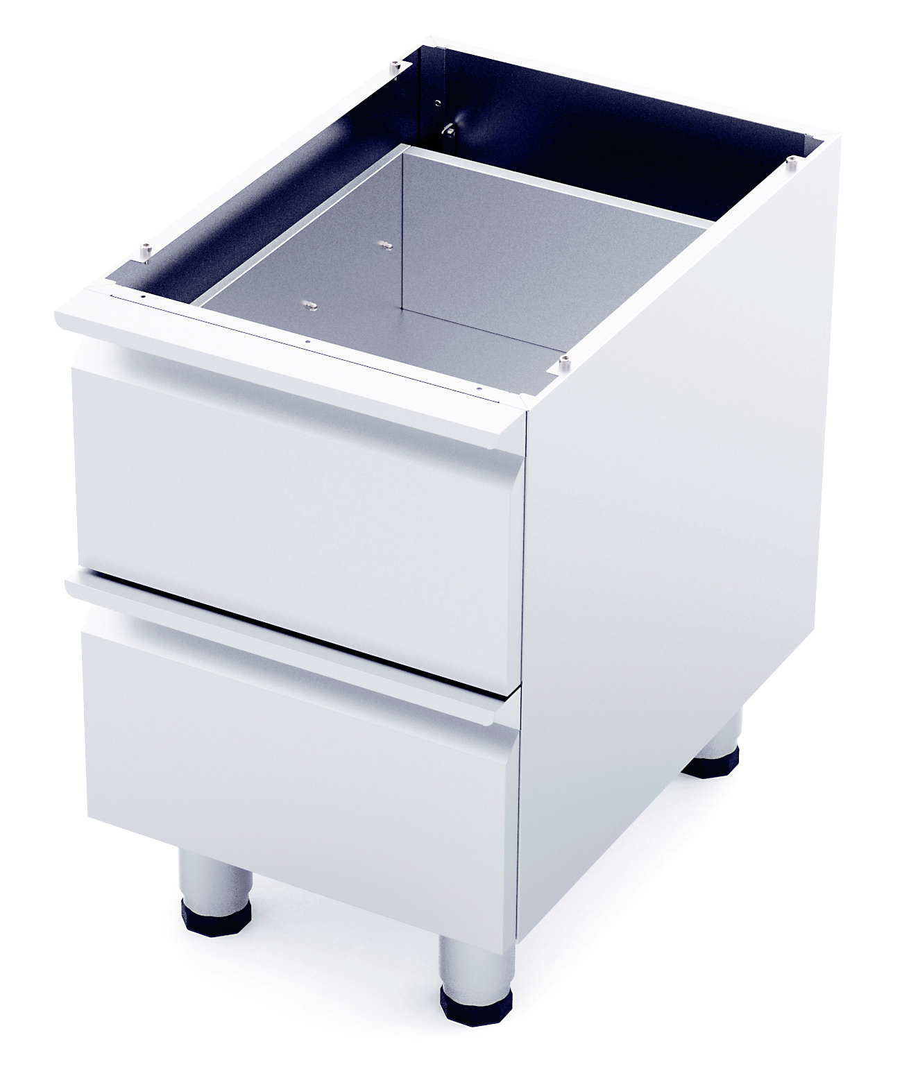 Unterbau für Geräte - Edelstahl - Geschlossen mit Schubladen