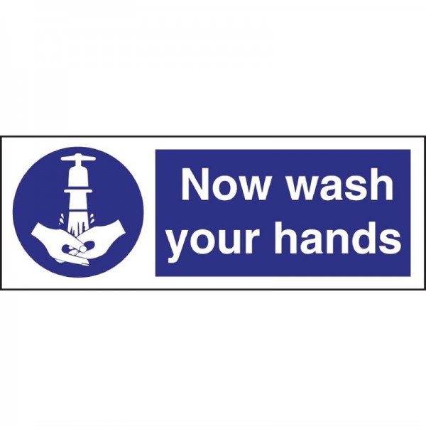 Vogue Hinweisschild &quot;Now wash your hands&quot; Jetzt Händewaschen