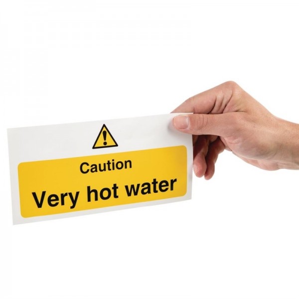 Vogue Warnschild &quot;Caution - very hot water&quot; Sehr heißes Wasser
